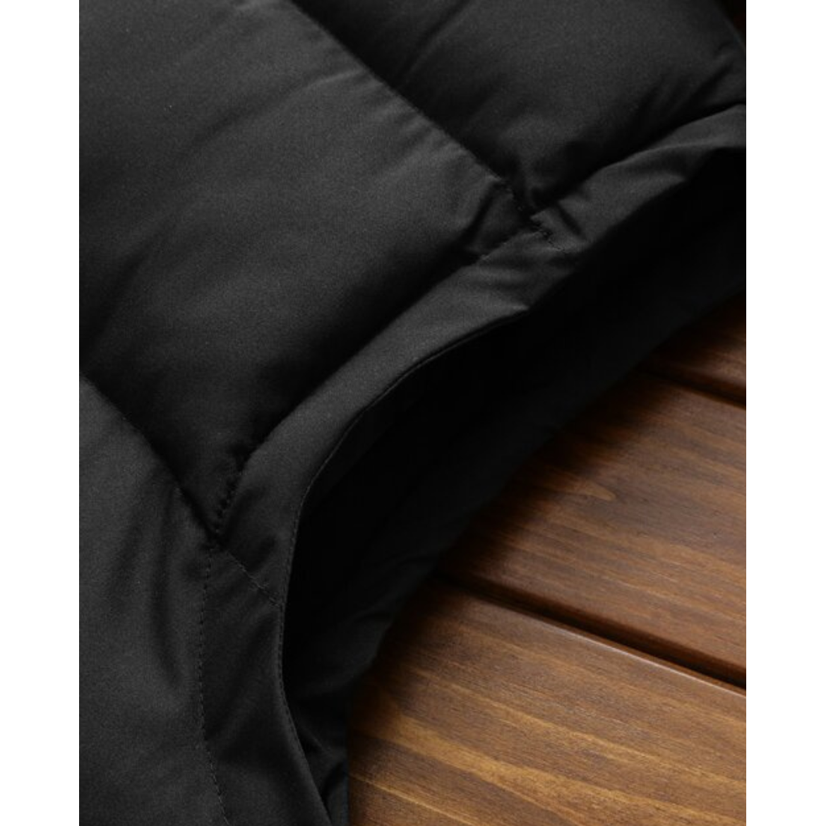 Men's Hooded Quilted Puffer Vest with Water-Resistant Zippers and High Collar - Image 4