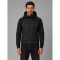 Men's Hybrid Puffer Quilted Jacket with Fleece Sleeves Hooded Full Zip - Image 1