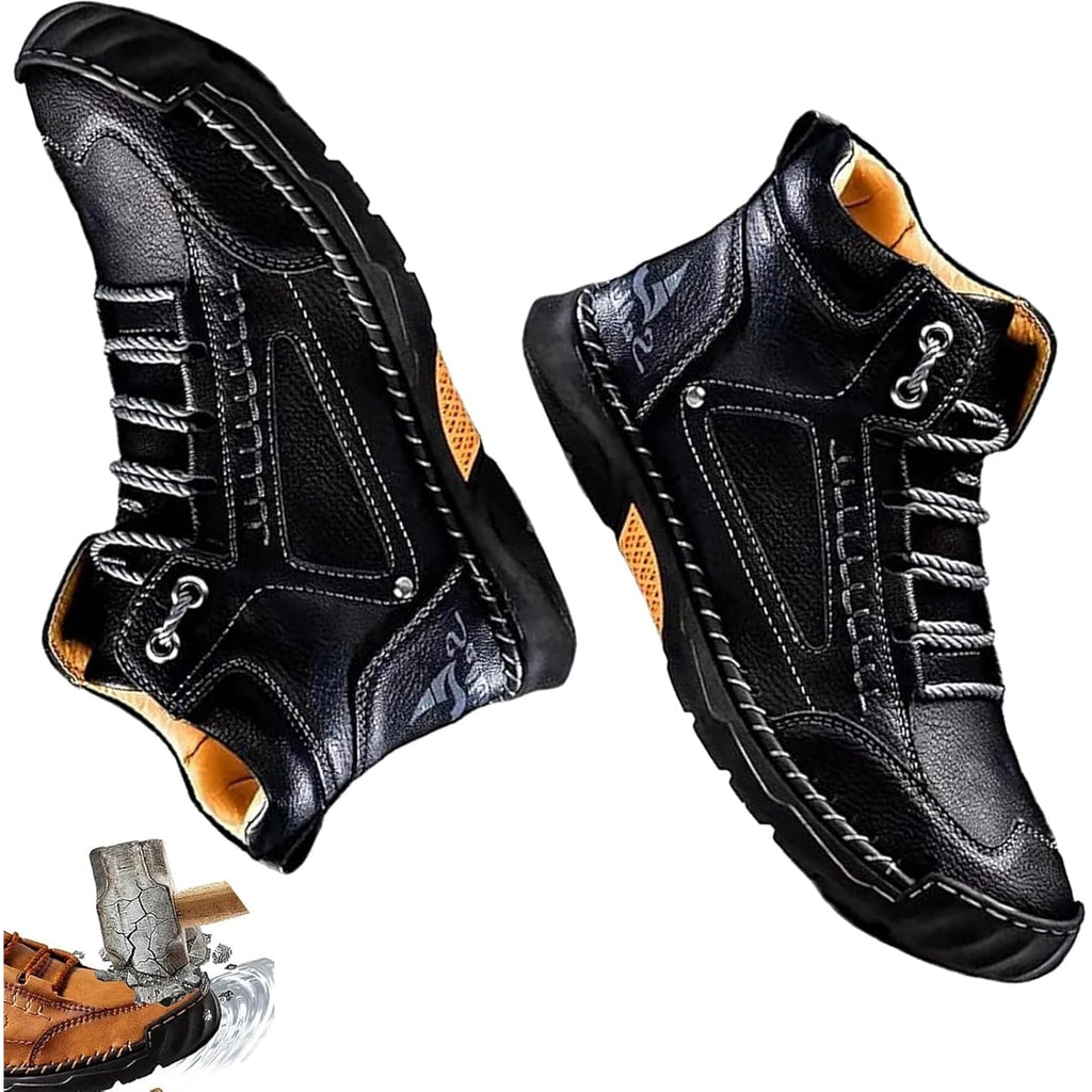 Men's Lace Up Ankle Boots Casual Waterproof Walking with Contrast Stitching - Image 1
