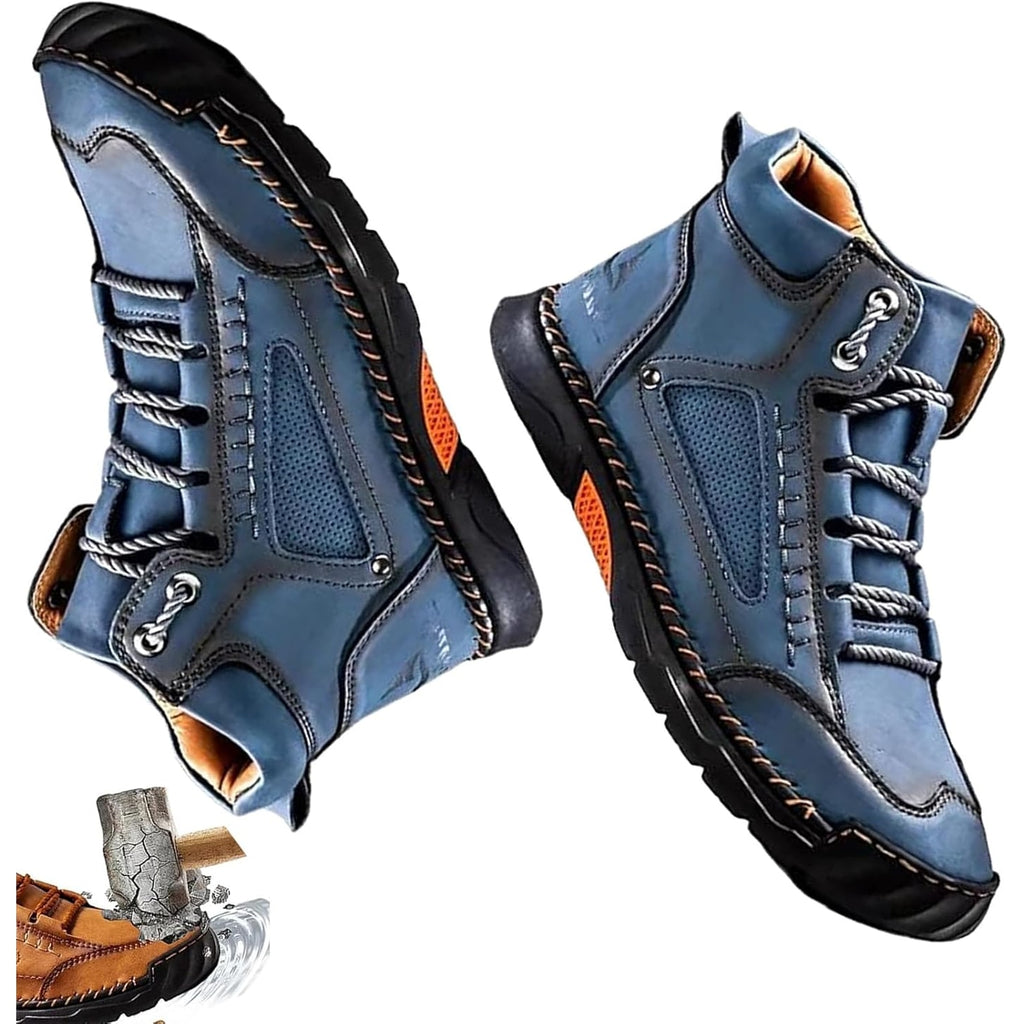 Men's Lace Up Ankle Boots Casual Waterproof Walking with Contrast Stitching - Image 10