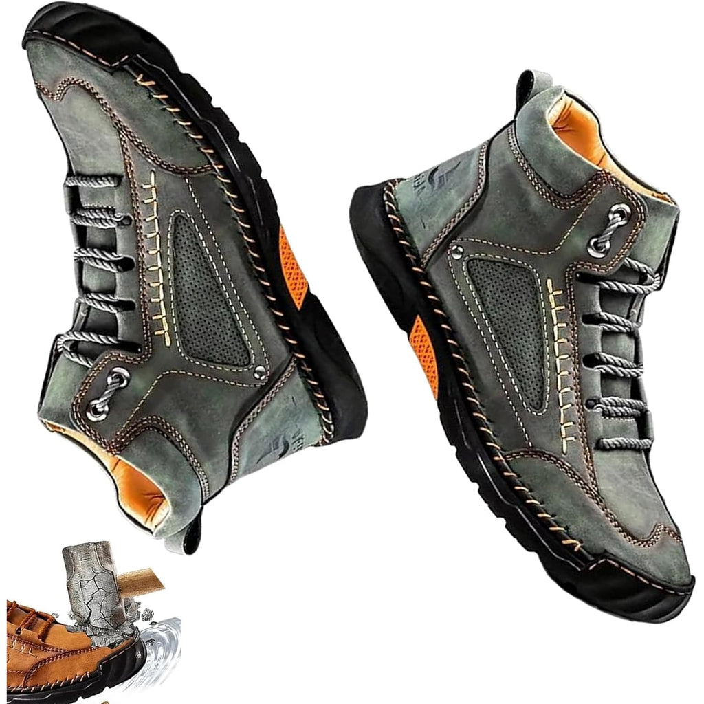Men's Lace Up Ankle Boots Casual Waterproof Walking with Contrast Stitching - Image 11
