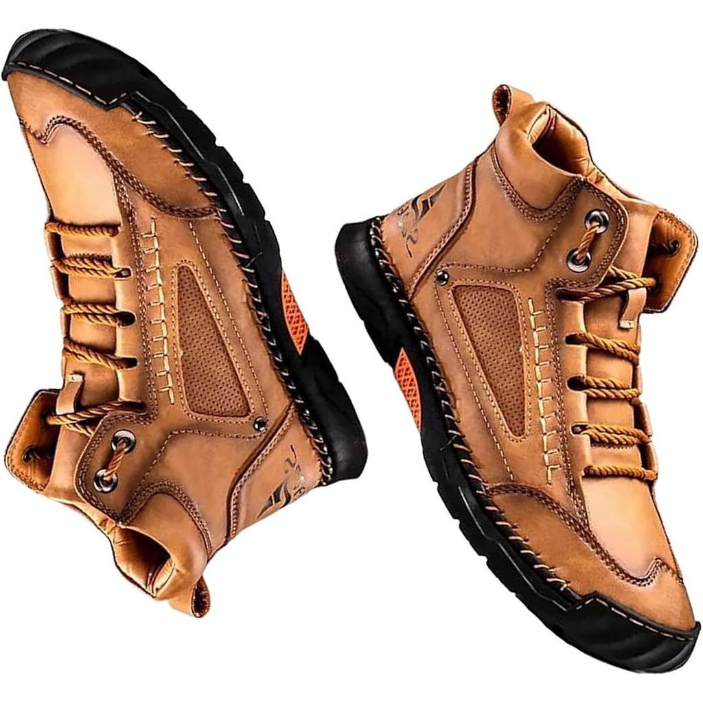 Men's Lace Up Ankle Boots Casual Waterproof Walking with Contrast Stitching - Image 2