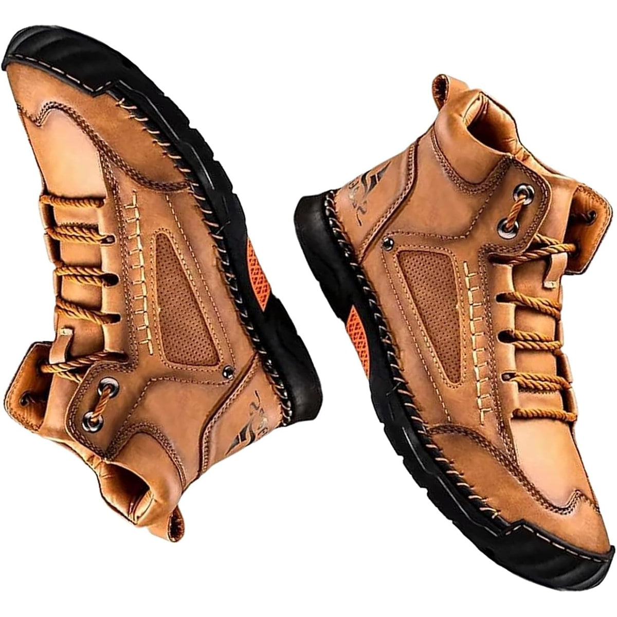 Men's Lace Up Ankle Boots Casual Waterproof Walking with Contrast Stitching - Image 2