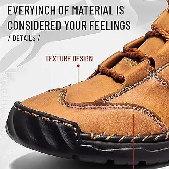 Men's Lace Up Ankle Boots Casual Waterproof Walking with Contrast Stitching - Image 9