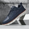 Men's Leather Sneakers Casual Low Top Work Shoe with Lace Up Closure - Image 1