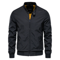 Men's Lightweight Bomber Jacket with Stand Collar and Ribbed Knit Cuffs - Image 1
