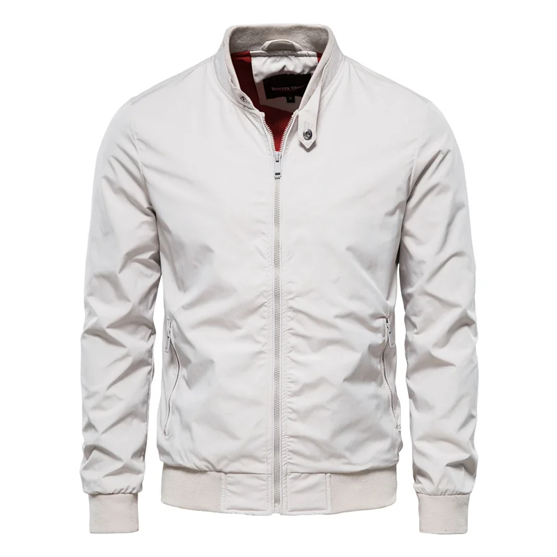 Men's Lightweight Bomber Jacket with Stand Collar and Ribbed Knit Cuffs - Image 7