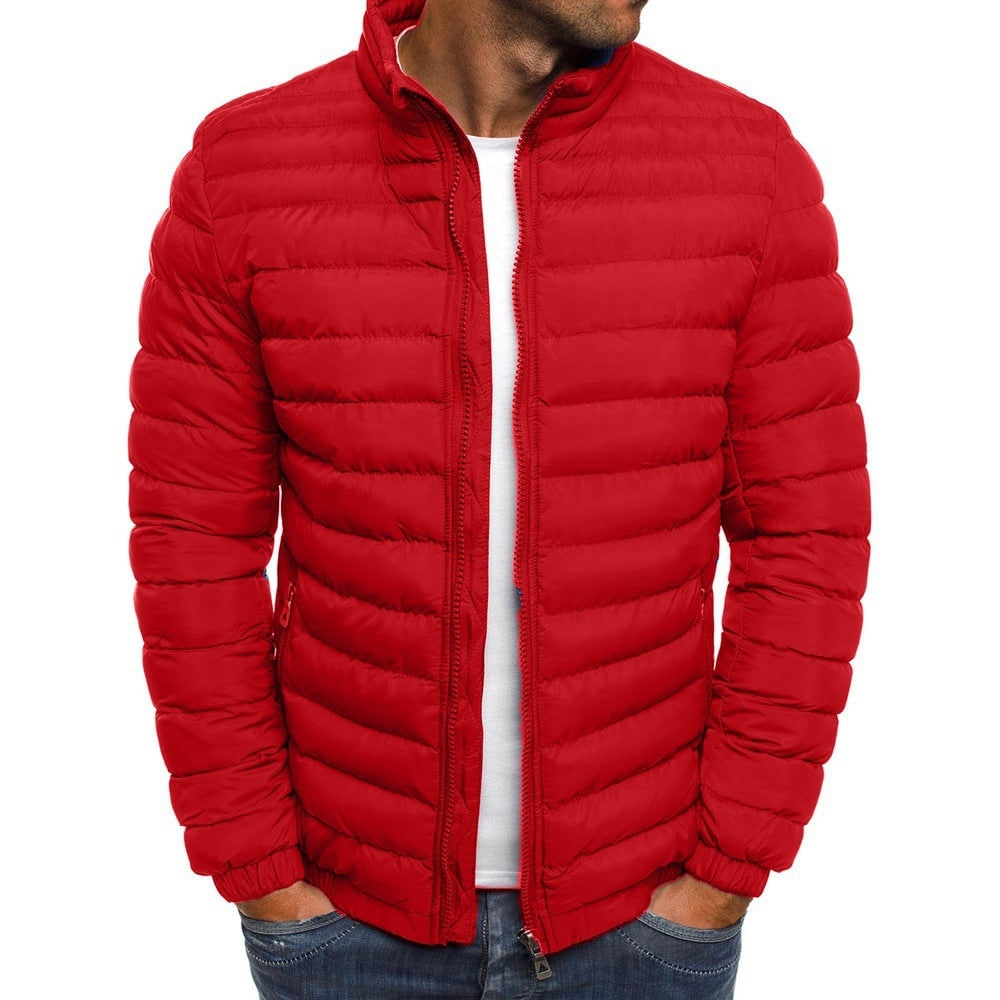 Men's Lightweight Puffer Quilted Jacket with Stand Collar - Image 3