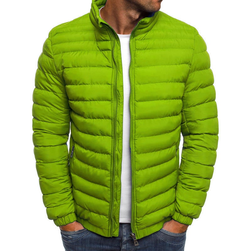 Men's Lightweight Puffer Quilted Jacket with Stand Collar - Image 5