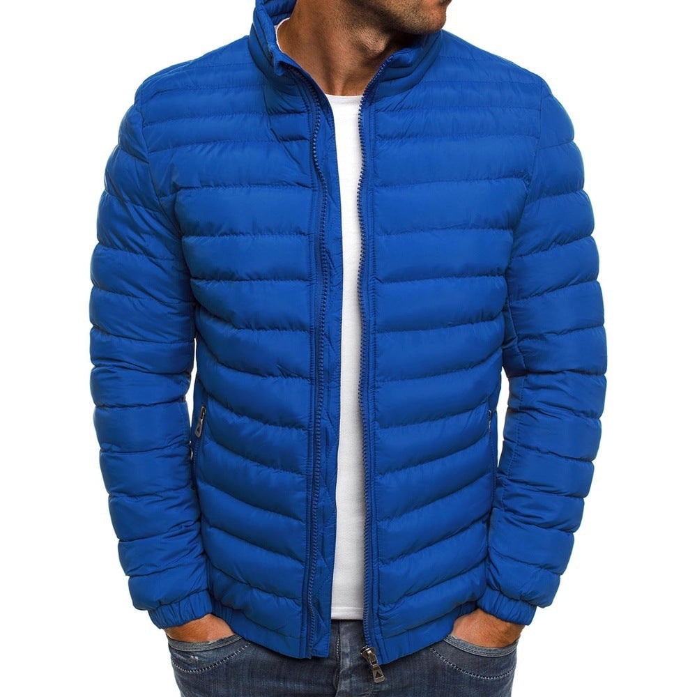 Men's Lightweight Puffer Quilted Jacket with Stand Collar - Image 6