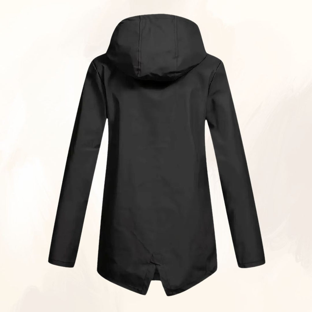 Men's Lined Rain Jacket with Fleece Hood and Waterproof Fishtail Raincoat - Image 2