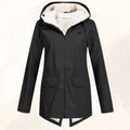 Men's Lined Rain Jacket with Fleece Hood and Waterproof Fishtail Raincoat - Image 3