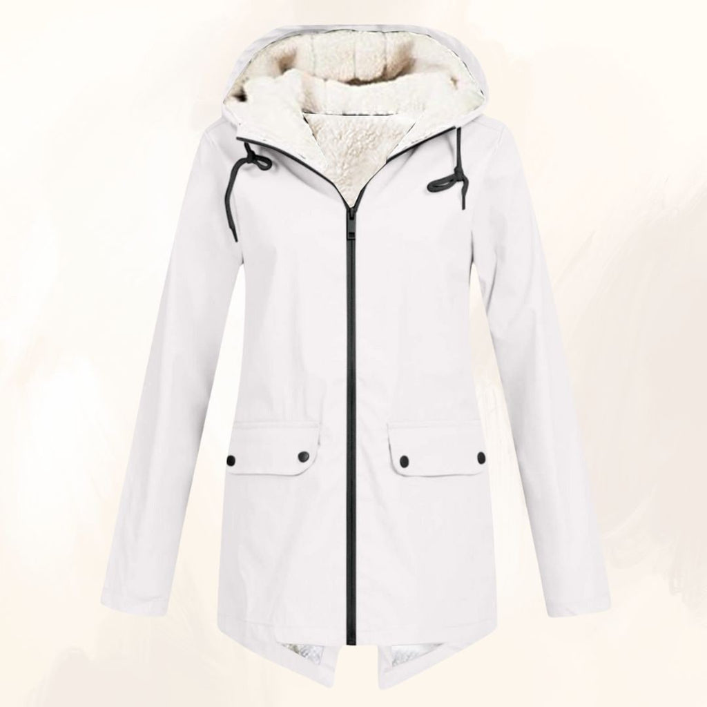Men's Lined Rain Jacket with Fleece Hood and Waterproof Fishtail Raincoat - Image 6