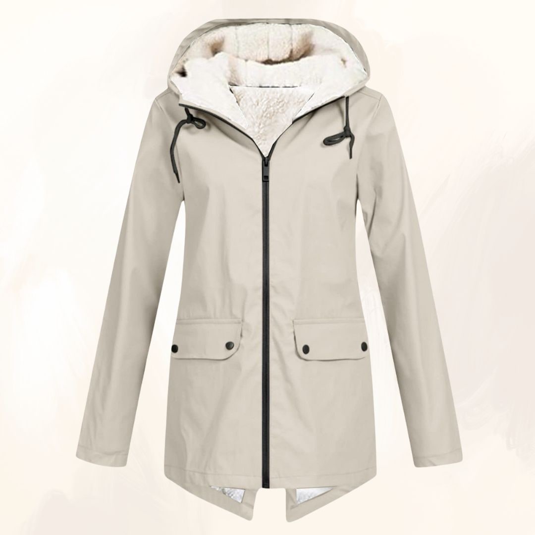 Men's Lined Rain Jacket with Fleece Hood and Waterproof Fishtail Raincoat - Image 9
