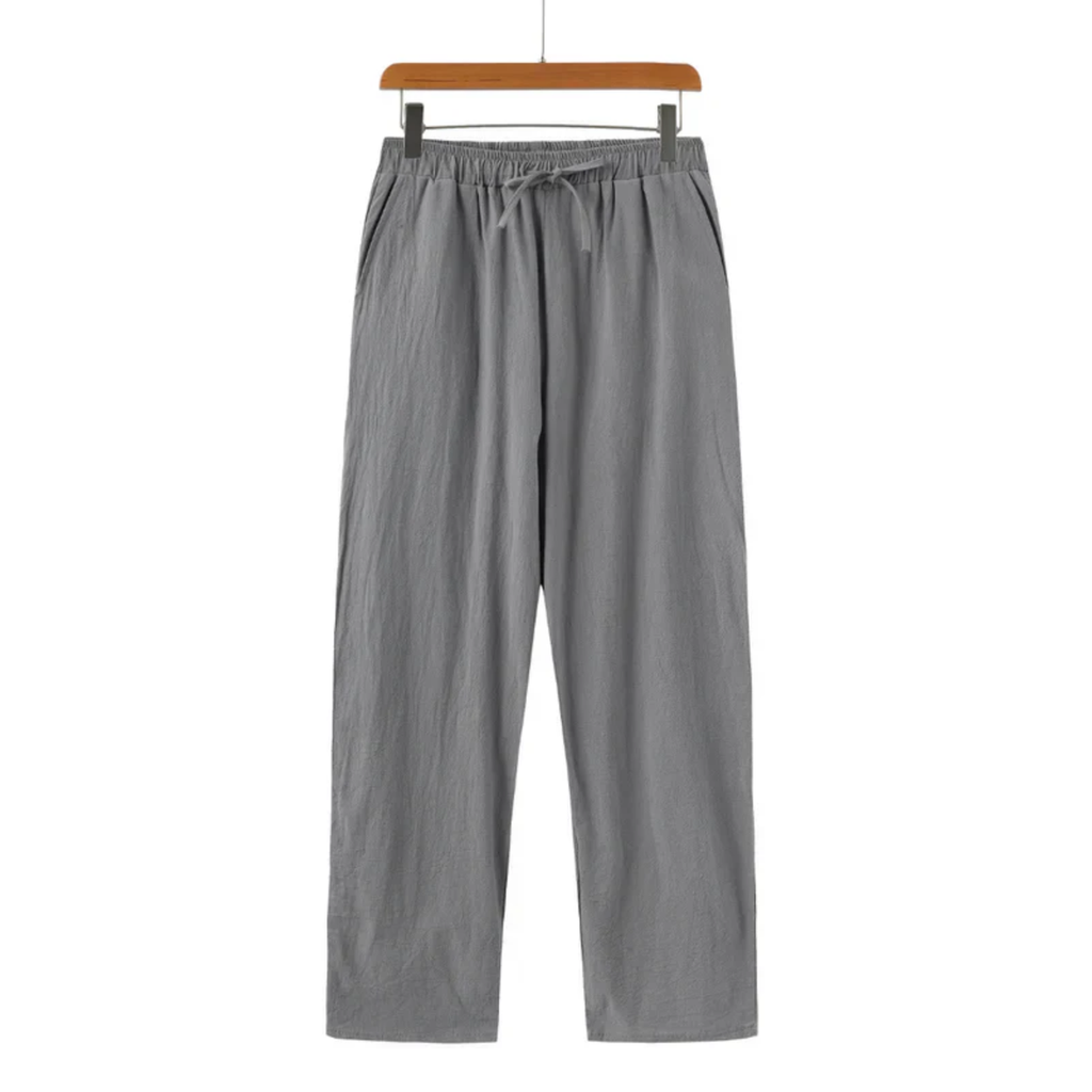Men's Linen Pants Relaxed Fit Straight Leg Trousers - Image 10