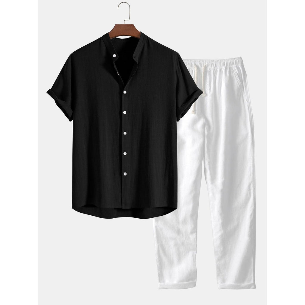 Mens Matching Sets Two Piece Textured -Look Fabric - Image 2