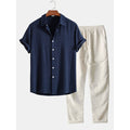Mens Matching Sets Two Piece Textured -Look Fabric - Image 3