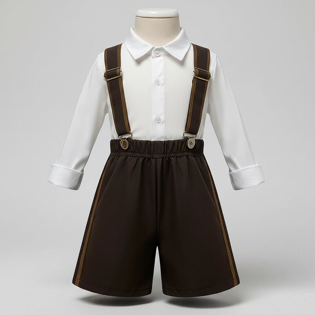 Men's Oktoberfest Costume with Lederhosen and Suspenders - Image 2