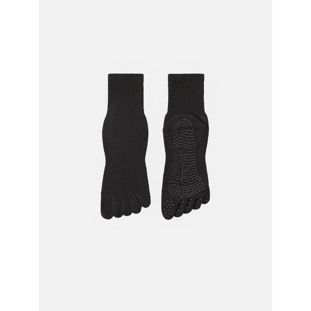 Men's Pilates Yoga Non-Slip Grip Socks with Five-Toe Design and Knit - Image 2