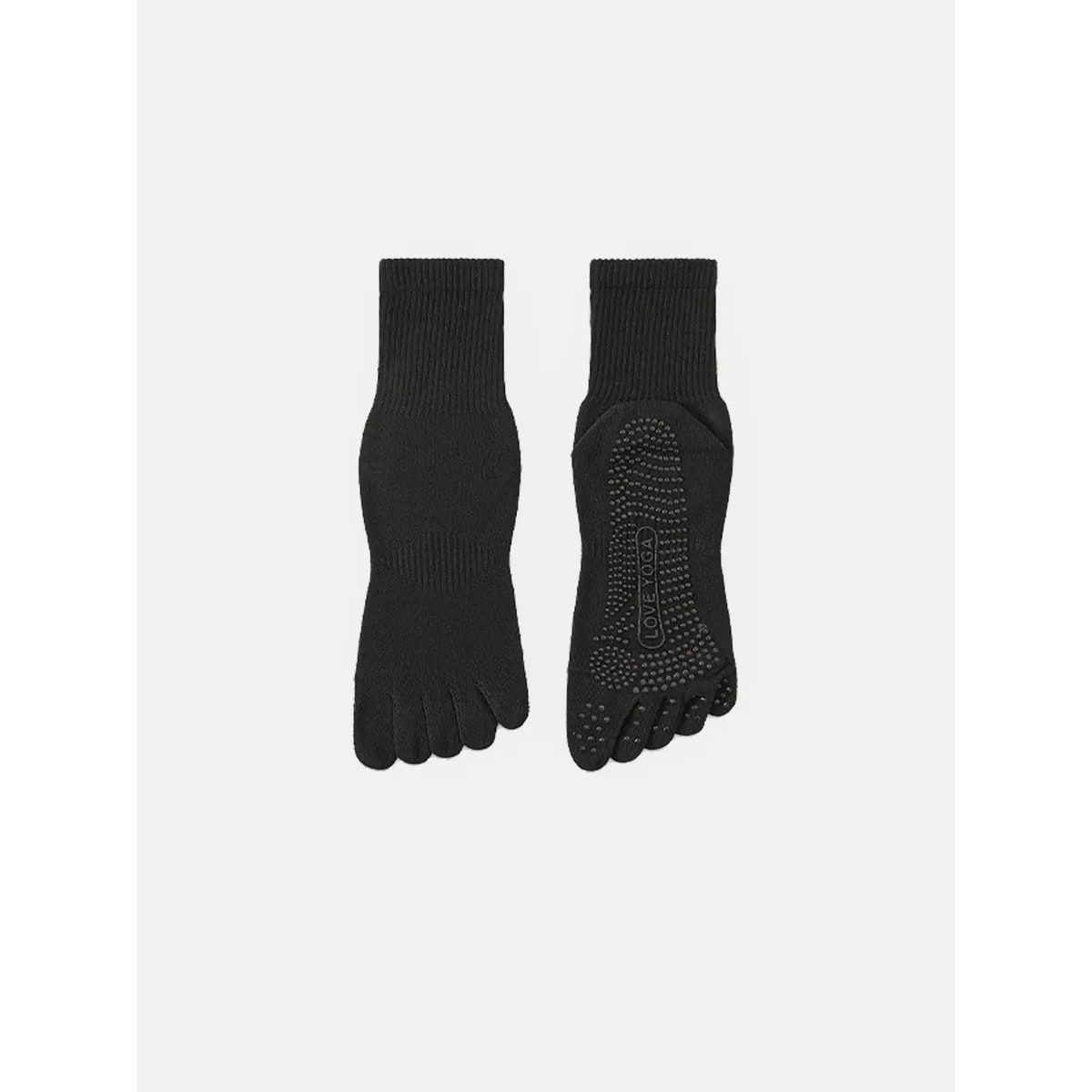 Men's Pilates Yoga Non-Slip Grip Socks with Five-Toe Design and Knit - Image 2