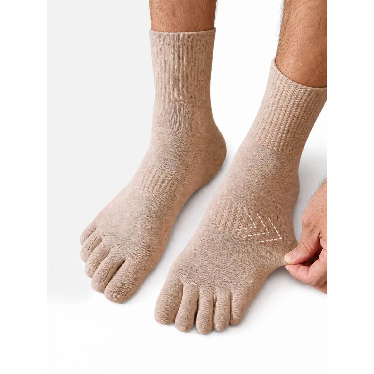 Men's Pilates Yoga Non-Slip Grip Socks with Five-Toe Design and Knit - Image 4