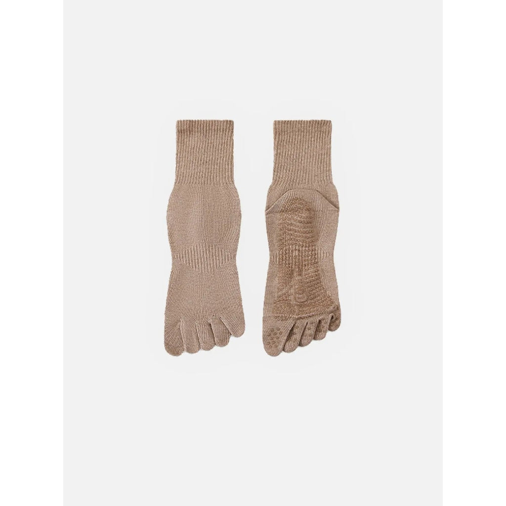 Men's Pilates Yoga Non-Slip Grip Socks with Five-Toe Design and Knit - Image 5
