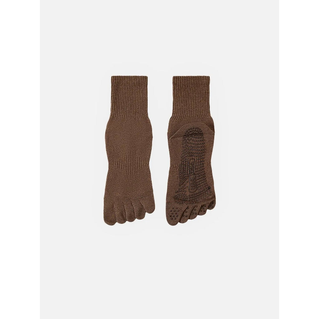 Men's Pilates Yoga Non-Slip Grip Socks with Five-Toe Design and Knit - Image 8
