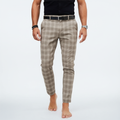 Men's Plaid Chino Pants Slim Fit Casual Dress Tapered Ankle - Image 4
