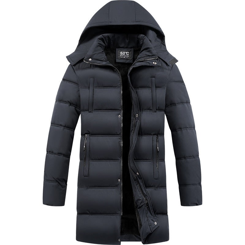 Men's Puffer Coat Winter Hooded Quilted Jacket with Fleece Lining - Image 5