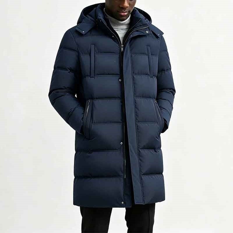 Men's Puffer Coat Winter Hooded Quilted Jacket with Fleece Lining - Image 7