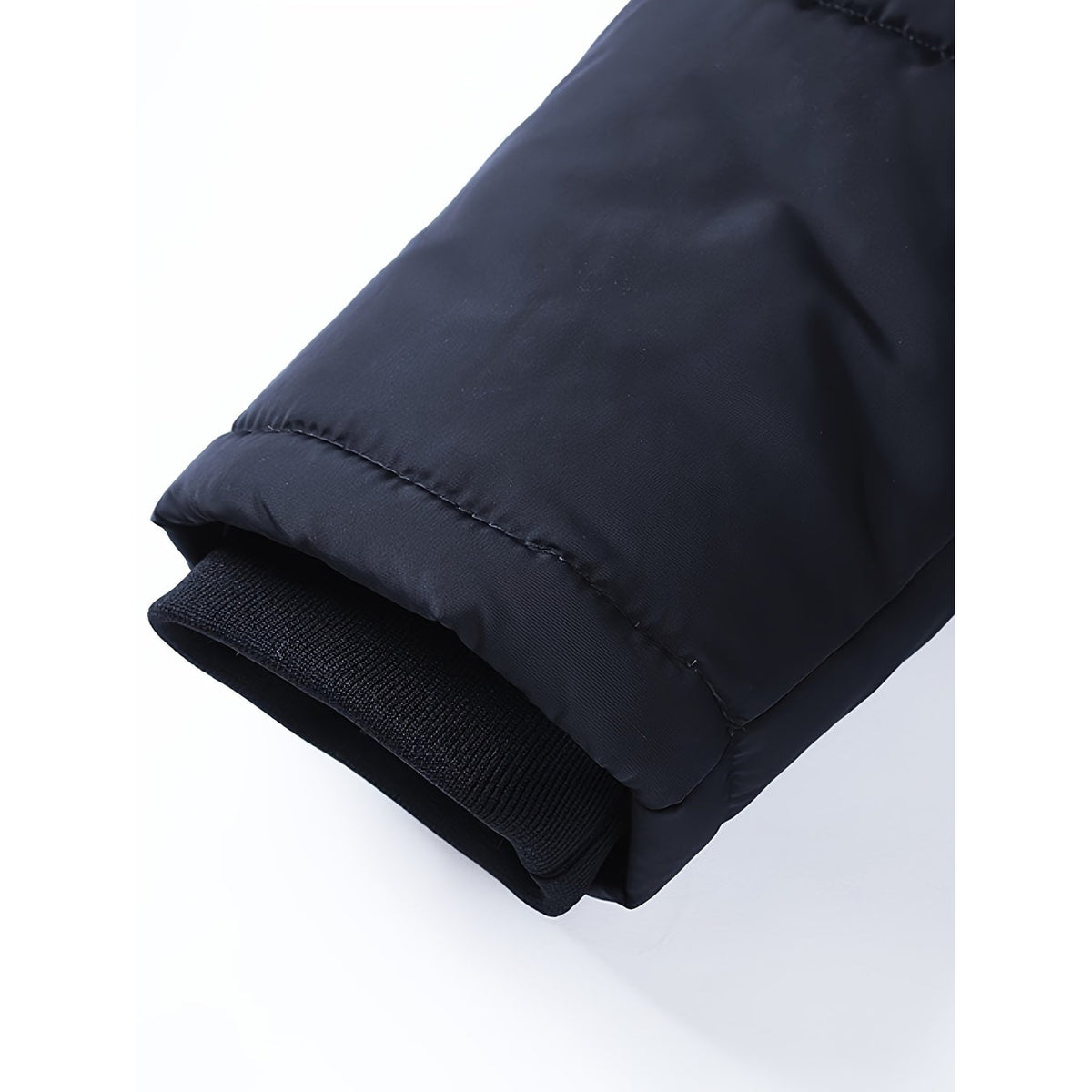 Men's Puffer Jacket Quilted Winter Hooded with Faux Fur Hood and Fleece Lining - Image 7