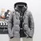 Men's Puffer Jacket with Quilted Design and Adjustable Hooded Winter Coat - Image 9