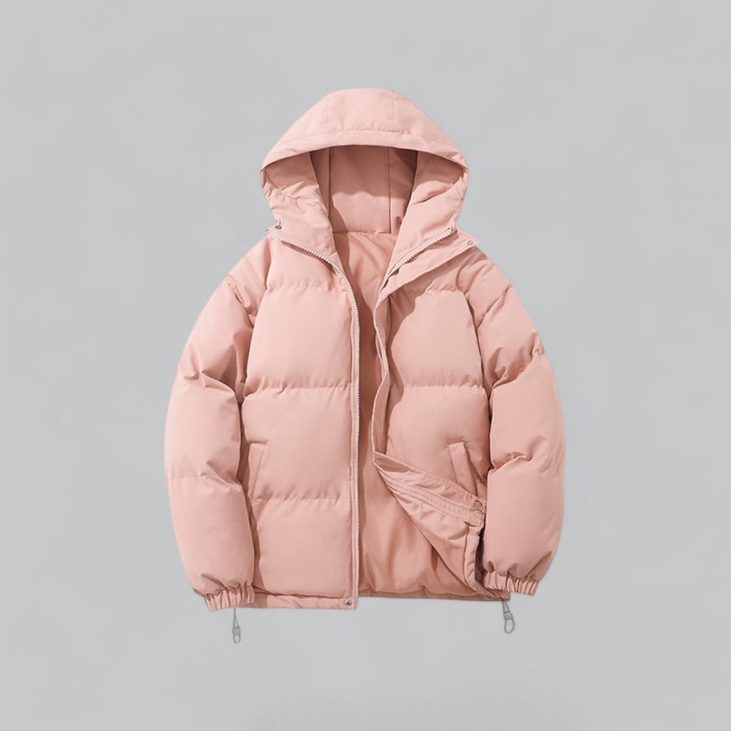 Men's Puffer Quilted Jacket with Hooded Drawstring and Satin Lining - Image 10