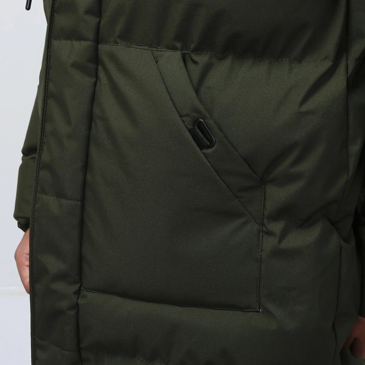 Men's Puffer Winter Coat with Quilted Hood and Adjustable Drawstring - Image 6