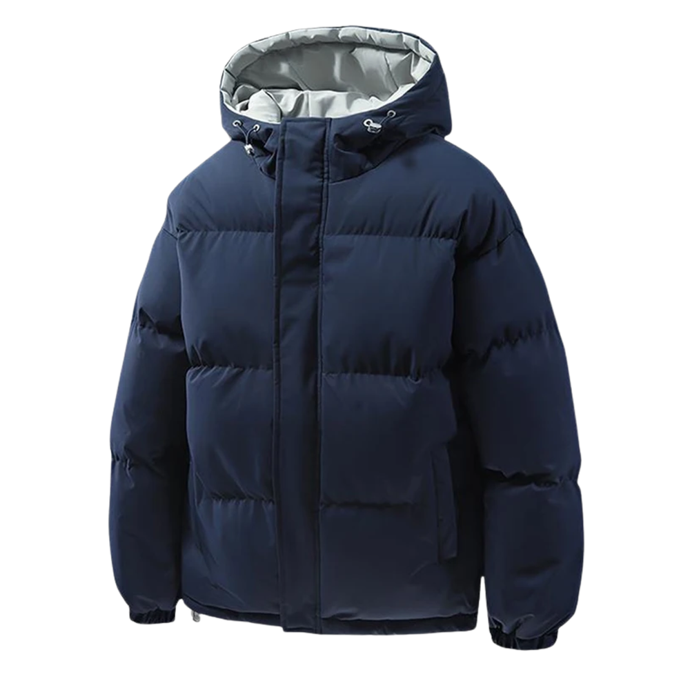 Men's Puffer Winter Quilted Jacket with Hood and Insulated Design - Image 1
