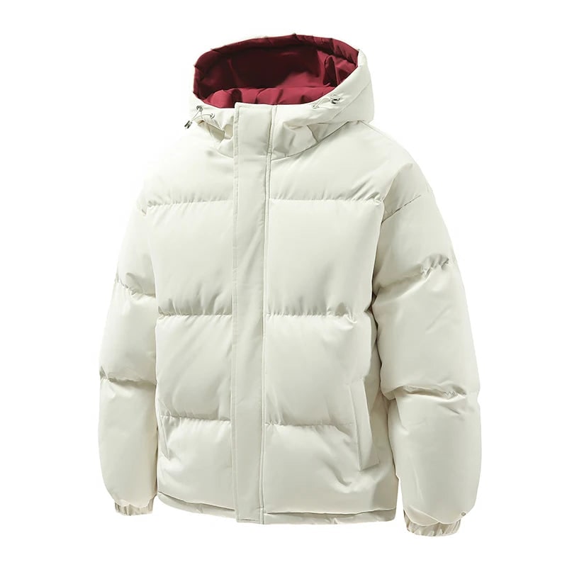 Men's Puffer Winter Quilted Jacket with Hood and Insulated Design - Image 3