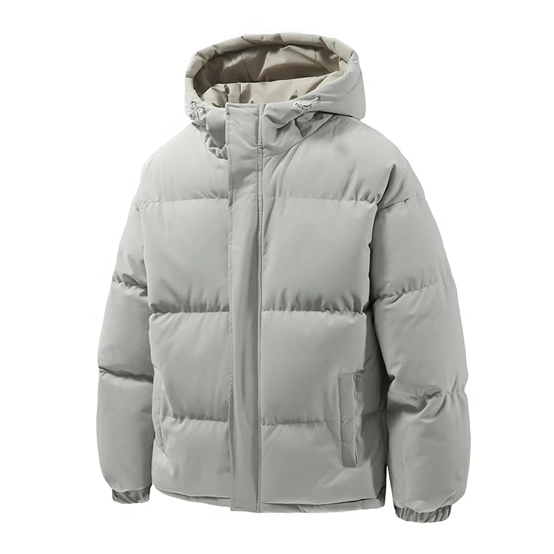 Men's Puffer Winter Quilted Jacket with Hood and Insulated Design - Image 4