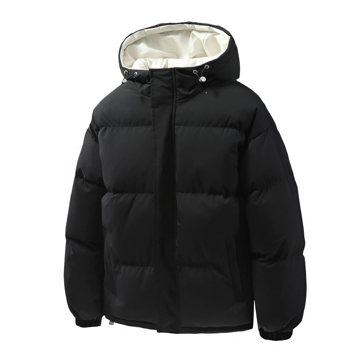 Men's Puffer Winter Quilted Jacket with Hood and Insulated Design - Image 5
