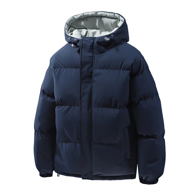 Men's Puffer Winter Quilted Jacket with Hood and Insulated Design - Image 6