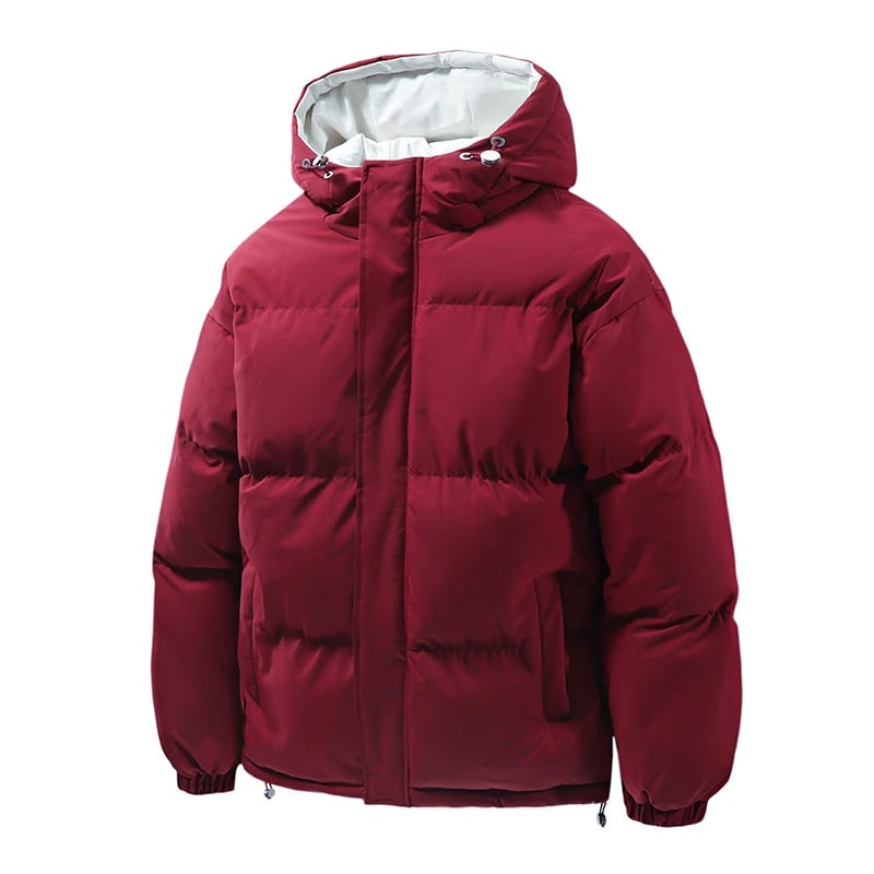 Men's Puffer Winter Quilted Jacket with Hood and Insulated Design - Image 9