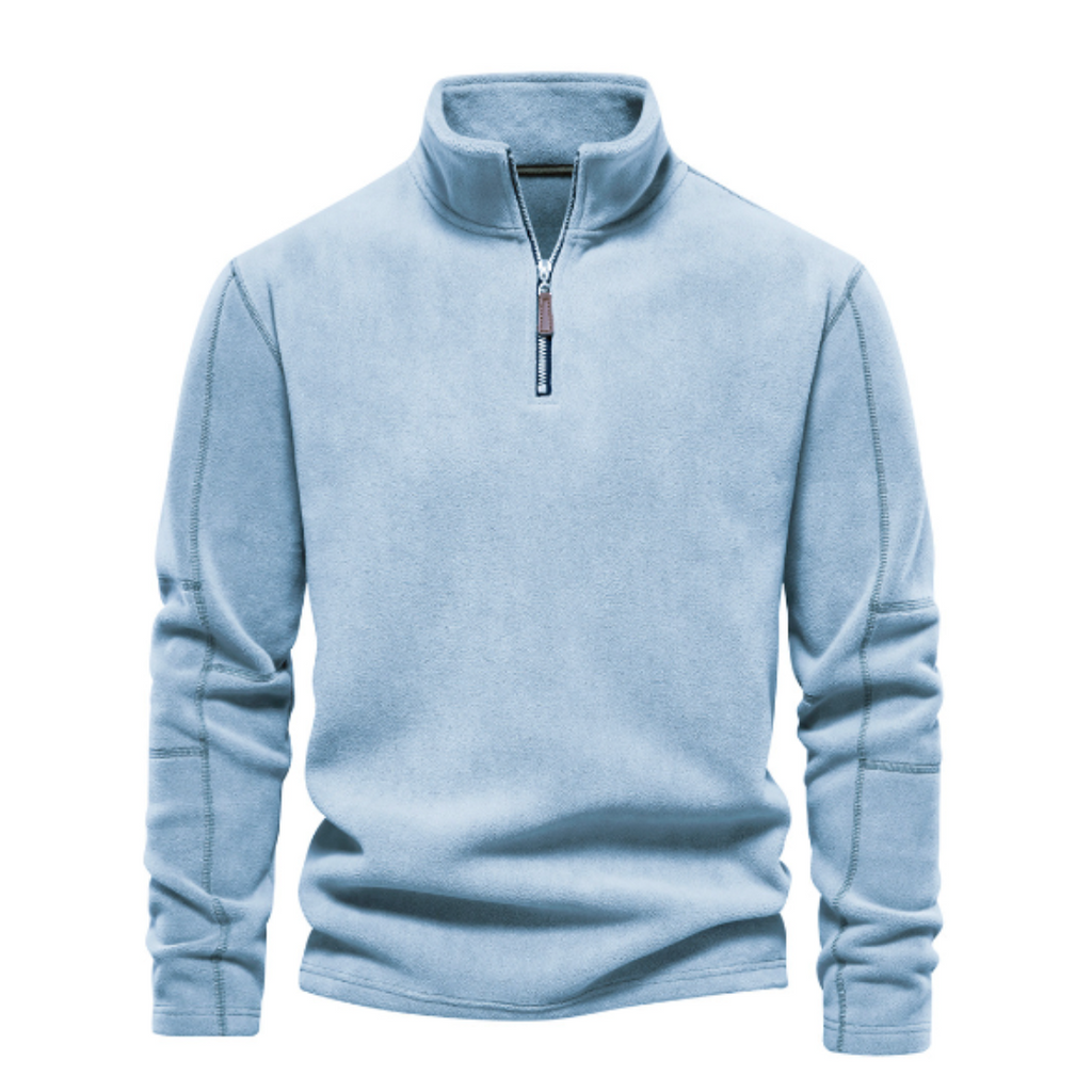 Men's Quarter Zip Fleece Pullover Sweatshirt with Stand Collar - Image 3