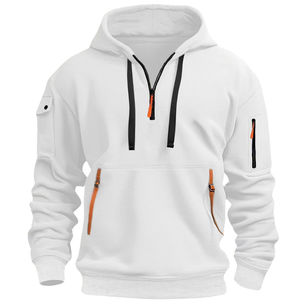 Men's Quarter Zip Up Hoodie Sweatshirt with Zippered Pockets - Image 7
