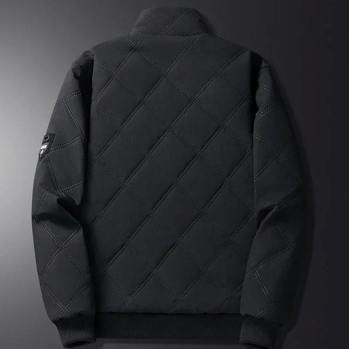 Men's Quilted Bomber Jacket with Fleece Lining and Windproof Shell - Image 4