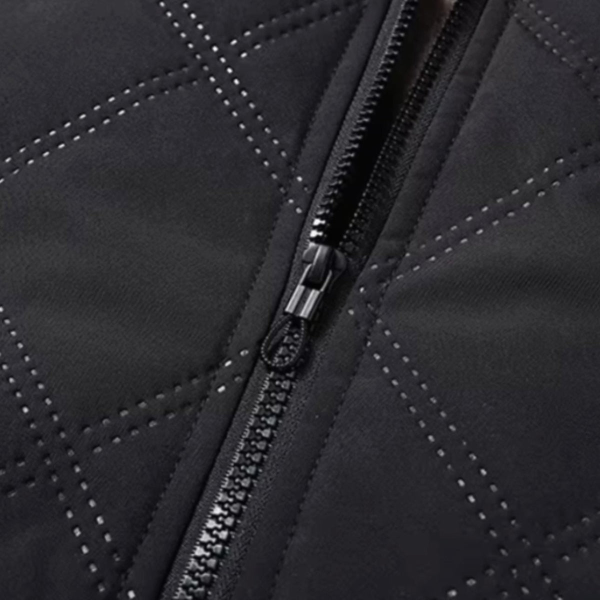 Men's Quilted Bomber Jacket with Fleece Lining and Windproof Shell - Image 7