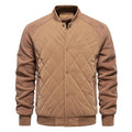Men's Quilted Bomber Jacket with Fleece Raglan Sleeves and Snap Button - Image 7
