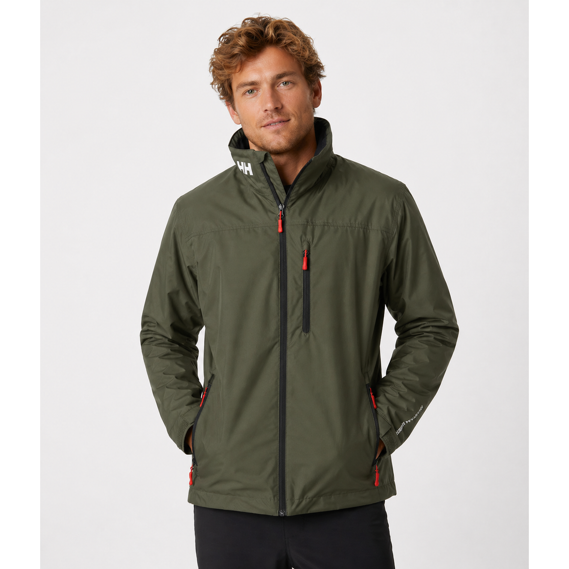 Men's Rain Jacket with Water-Resistant Collar and Zip Closure - Image 5