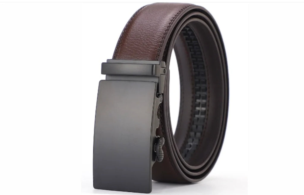 Men's Ratchet Belt with Automatic Metal Buckle and Adjustable Length - Image 2