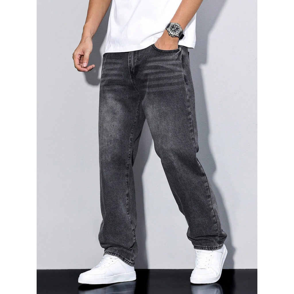 Men's Relaxed Fit Straight Leg Jeans with Five Pocket Styling - Image 19