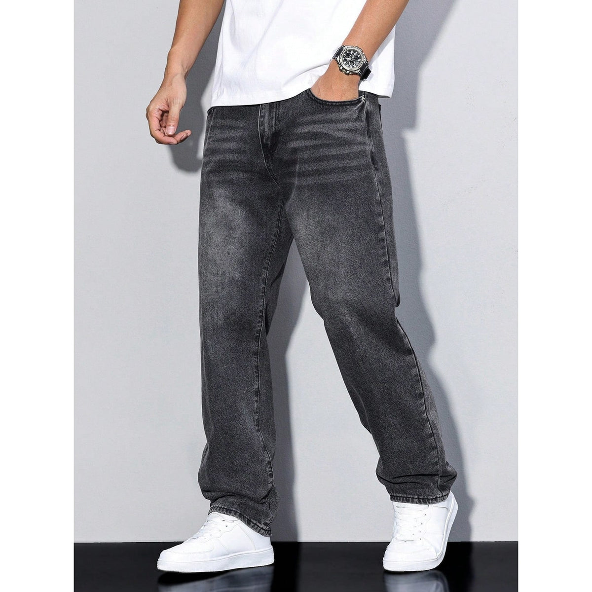 Men's Relaxed Fit Straight Leg Jeans with Five Pocket Styling - Image 19
