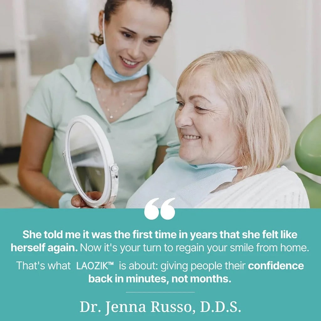 Men's Removable Dentures with Flexible Cushion Grip Storage Case and Realistic Upper Lower Arches - Image 10